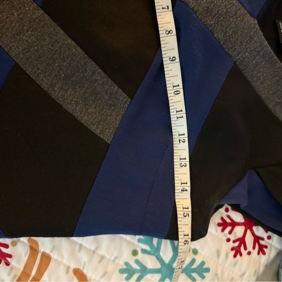 Max and Cleo criss cross navy black and gray overlay dress - Picture 5 of 9